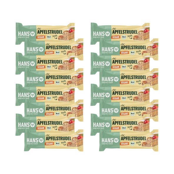 Vegan Organic Oat Bar, Apple Strudel, 16-piece set (16 x 35g = 560g)