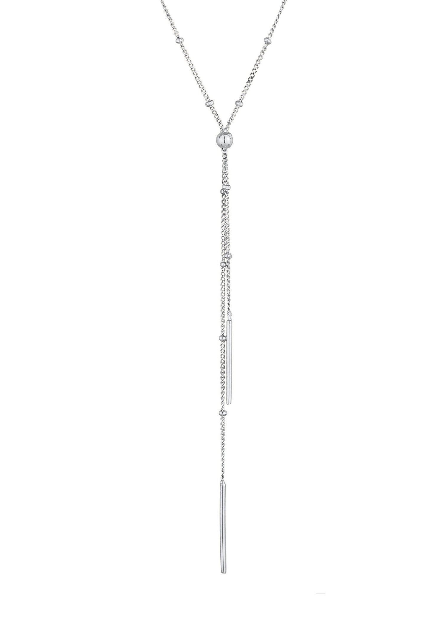 Elli Femmes Chaîne en Y Boule Bâton Minimaliste en Argent Sterling 925