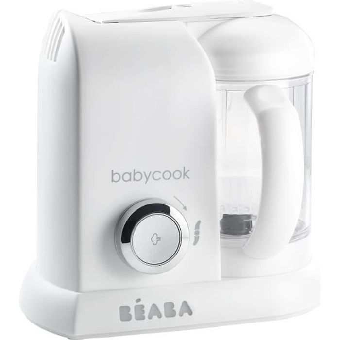 BÉABA - Babycook Solo - 4-in-1 Baby Food Maker, Blender, and Steamer - White