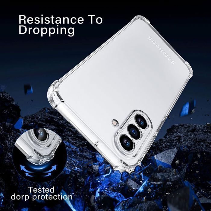 Custodia protettiva - BOOLING - per Samsung Galaxy A17 4G/5G - Silicone trasparente - Antiurto + 2 pellicole protettive per lo schermo