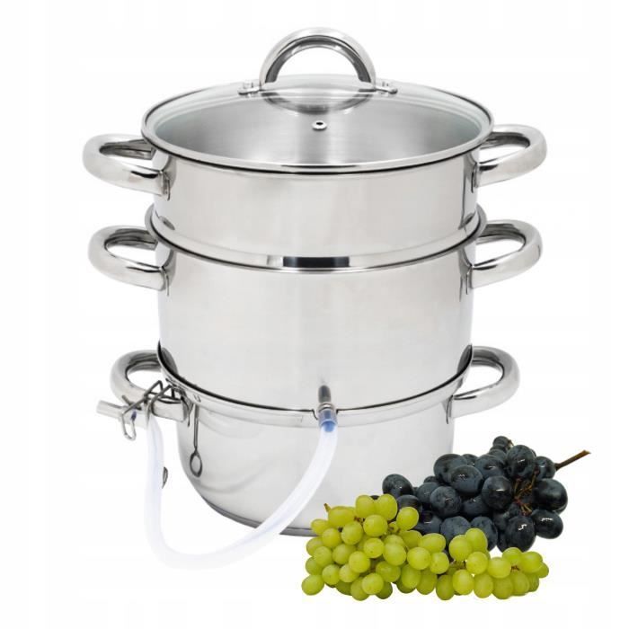 Extracteur de jus à vapeur Acier inoxydable 8L Cuiseur à vapeur de fruits Induction