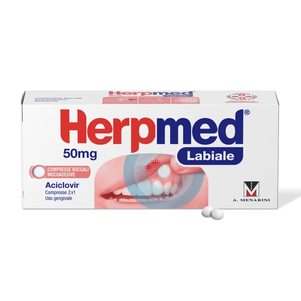 Herpmed Labial 50 mg 2 tabletten Snelle verlichting van herpes