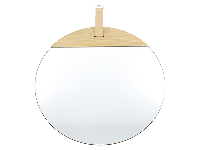 Lustro ścienne Boras z beżowym paskiem 40 cm