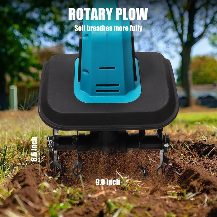 Motoculteur Électrique Sans Fil - 360RPM 400W Motoculteur - 330r/min - Lame double - Largeur coupe 200 mm - Profondeur coupe 150 mm