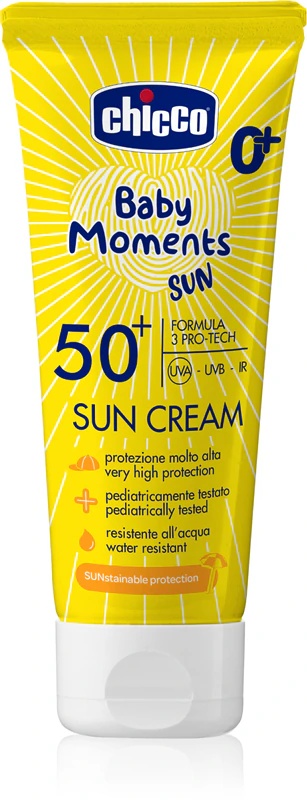 Chicco Baby Moments Sun saules aizsargkrēms ar SPF 50+ mazuļiem no dzimšanas brīža