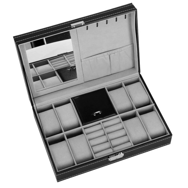 Szkatułka na zegarki 33x20x9cm organizer z przegródkami