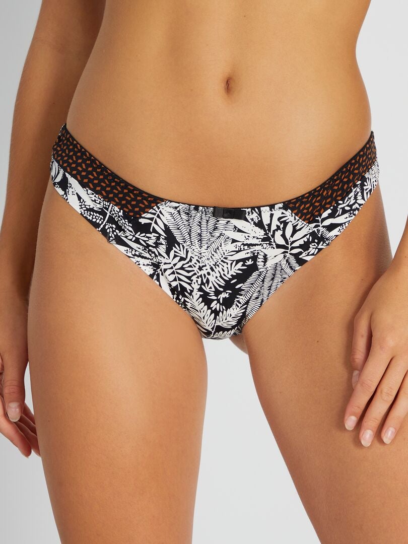 Tanga estampada 'Envie de Lingerie' - PRETA