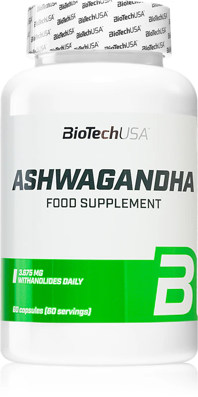 BioTechUSA Ashwagandha voedingssupplementcapsules ter verbetering van de stemming