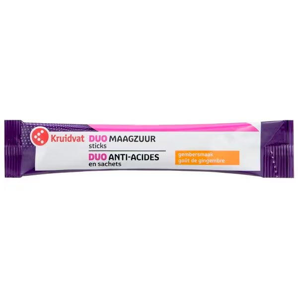 „Kruidvat Heartburn Duo“ 14 imbiero skonio lazdelių<br>Medicinos prietaisas - 14 vnt.