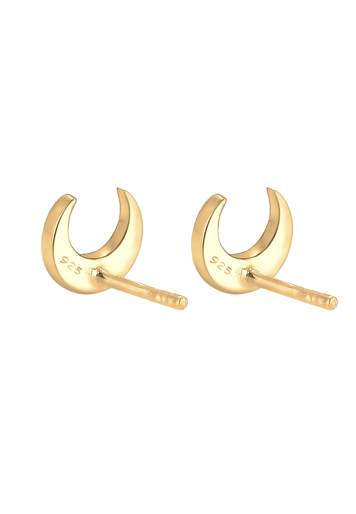 Elli Femmes Clous d'oreilles Demi-lune Luna Basique Mat en Argent Sterling 925