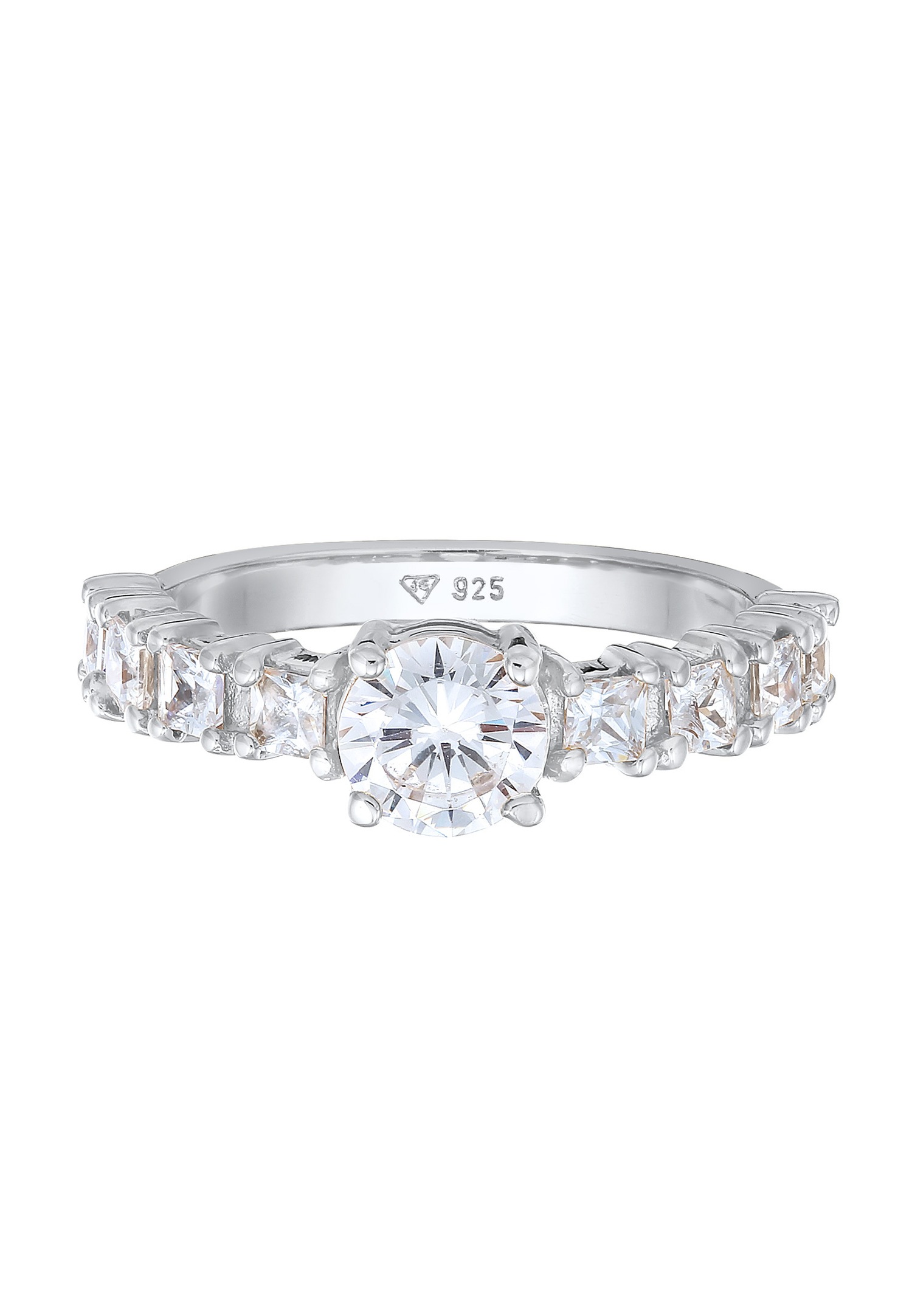 Elli Femmes Bague de fiançailles élégante avec Cristal de Zirconium en Argent Sterling 925