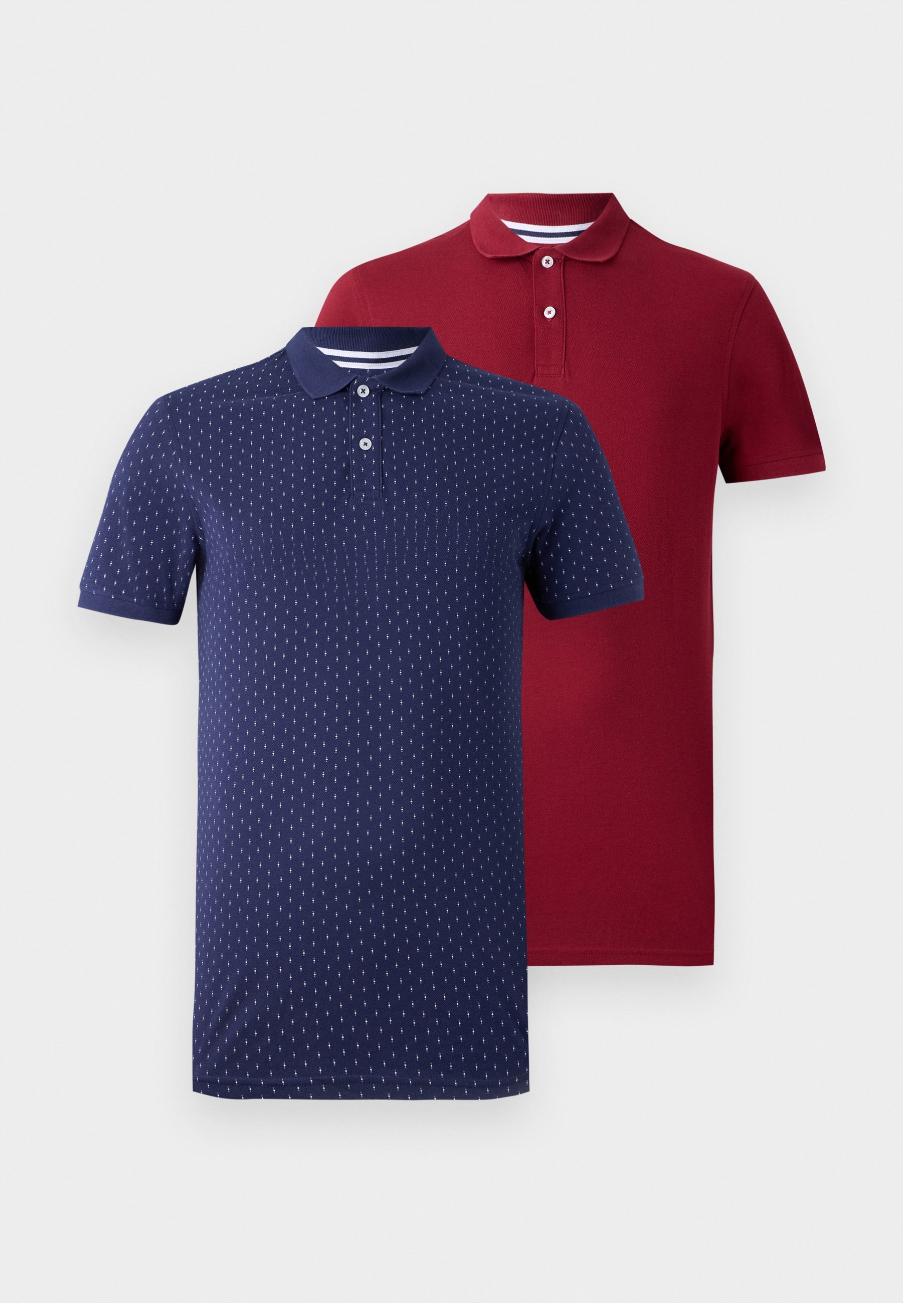 Confezione da 2 polo Pier One - colore rosso tibetano/Naval Academy