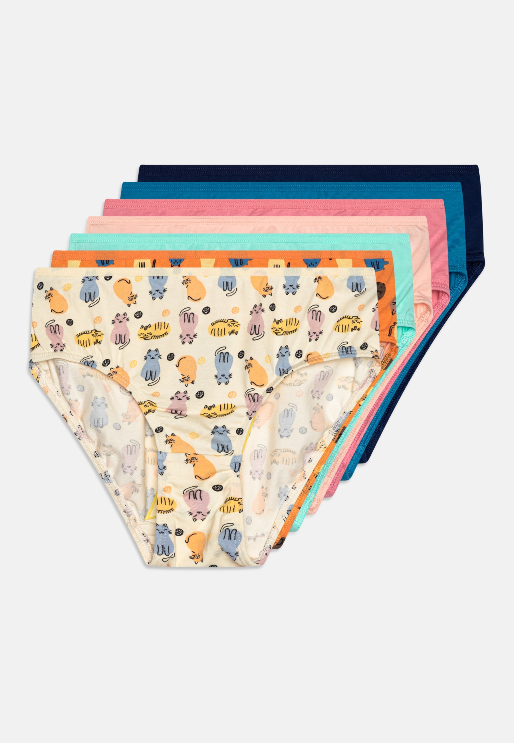 Lot de 7 slips Friboo - marron clair/rose clair/vert clair