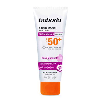 Babaria kasvojen aurinkovoide tummia läiskiä vastaan SPF 50 75 ml 75 ml