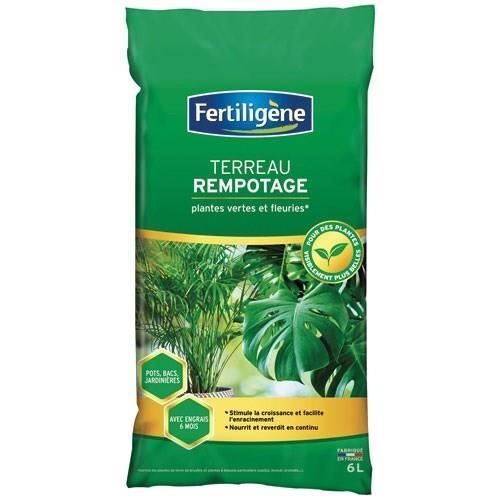 Terreau rempotage plante verte et fleuries - FERTILIGENE - Sac de 6L