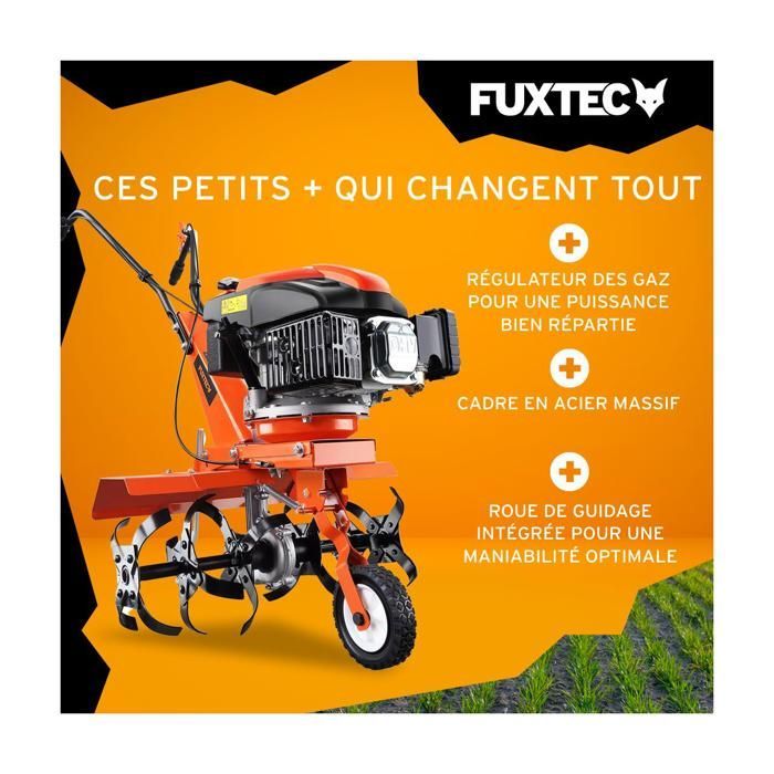 Motocultor de gasolina FUXTEC FX-AF1139 - 139 cc, ancho de trabajo máximo de 36-66 cm.