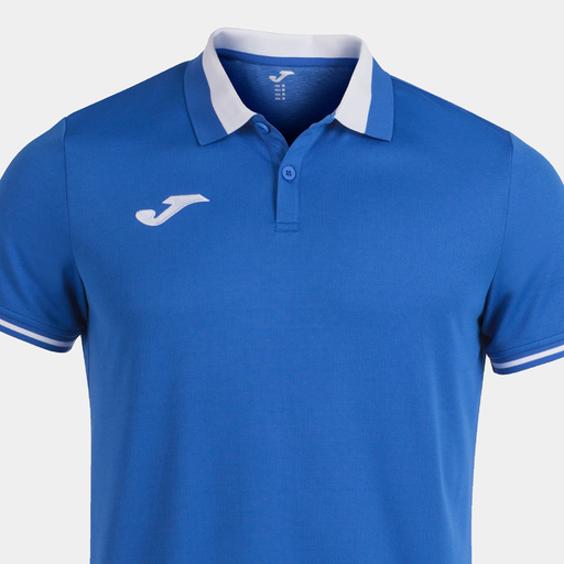 Joma Championship VI karališkos baltos trumpomis rankovėmis polo marškinėliai