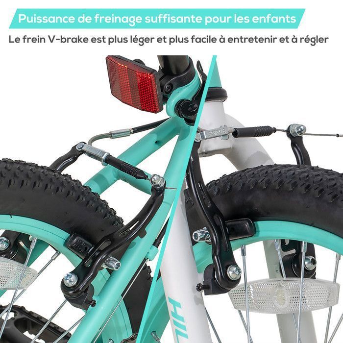 Vélo de montagne - HILAND - 20 pouces - Freins à main - 1 vitesse - Cadre léger en acier