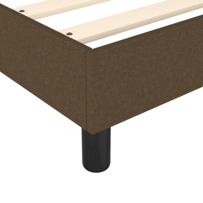 Base de cama de muelles KEENSO - Marrón oscuro - 160x200 cm - Tejido 100% poliéster - Patas incluidas