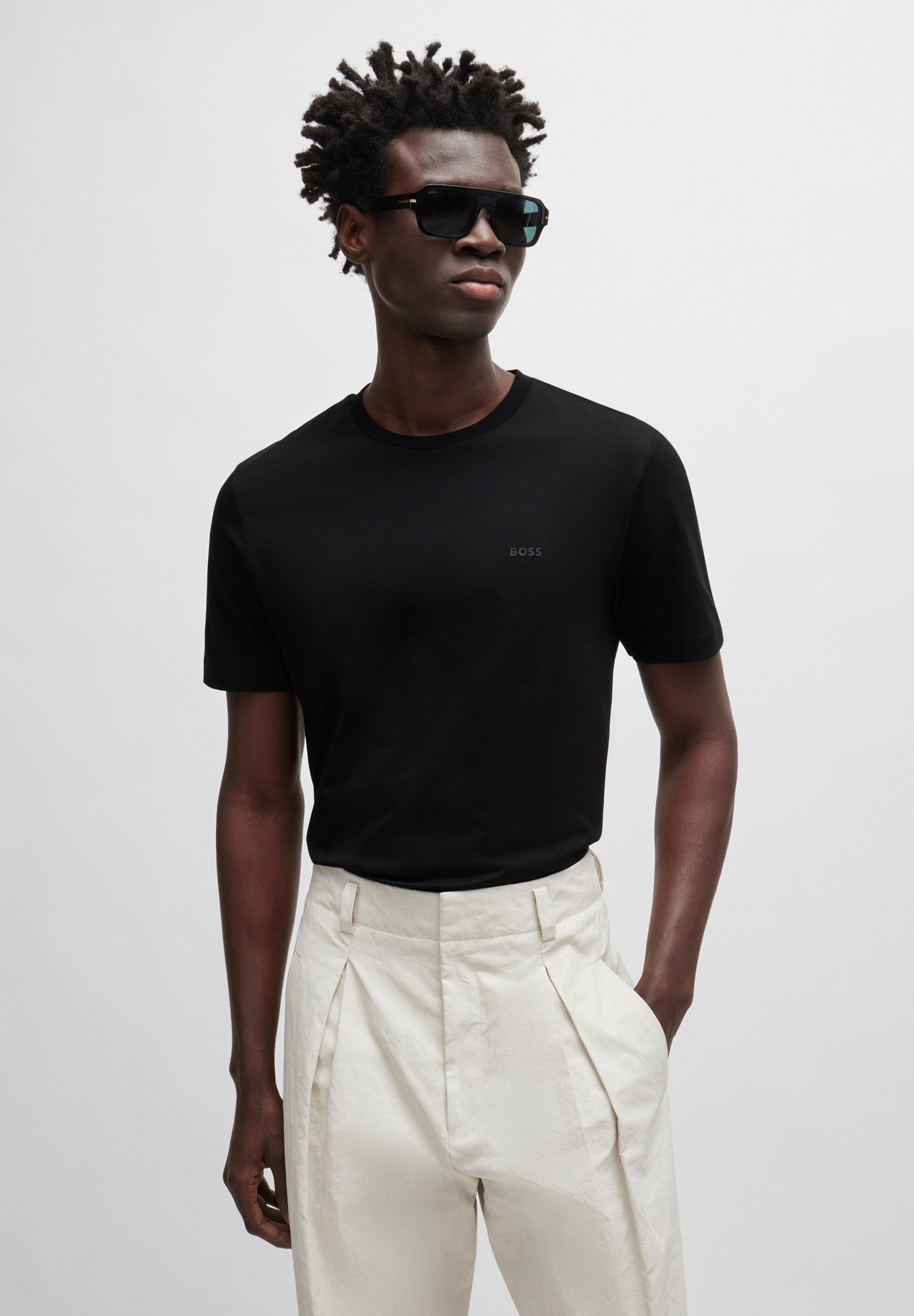 BOSS THOMPSON - Basic T-shirt - zwart
