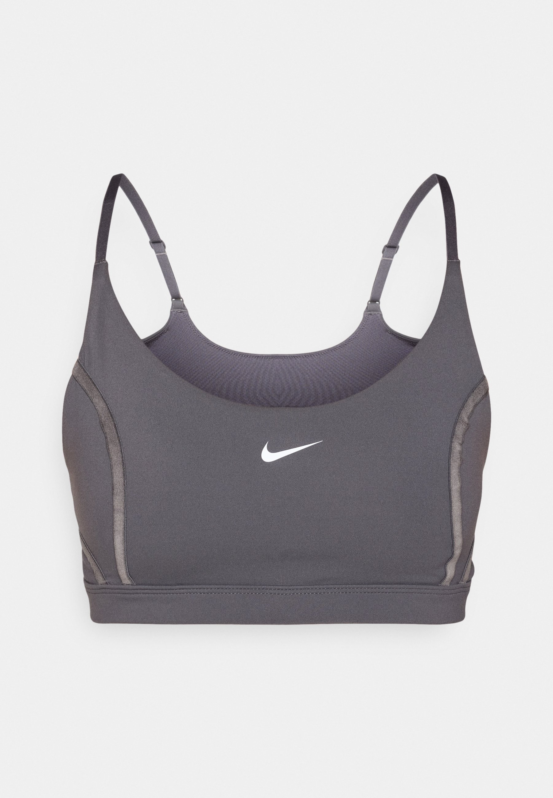 Nike Performance BRA – Biustonosz sportowy zapewniający lekkie wsparcie – thunder grey/white