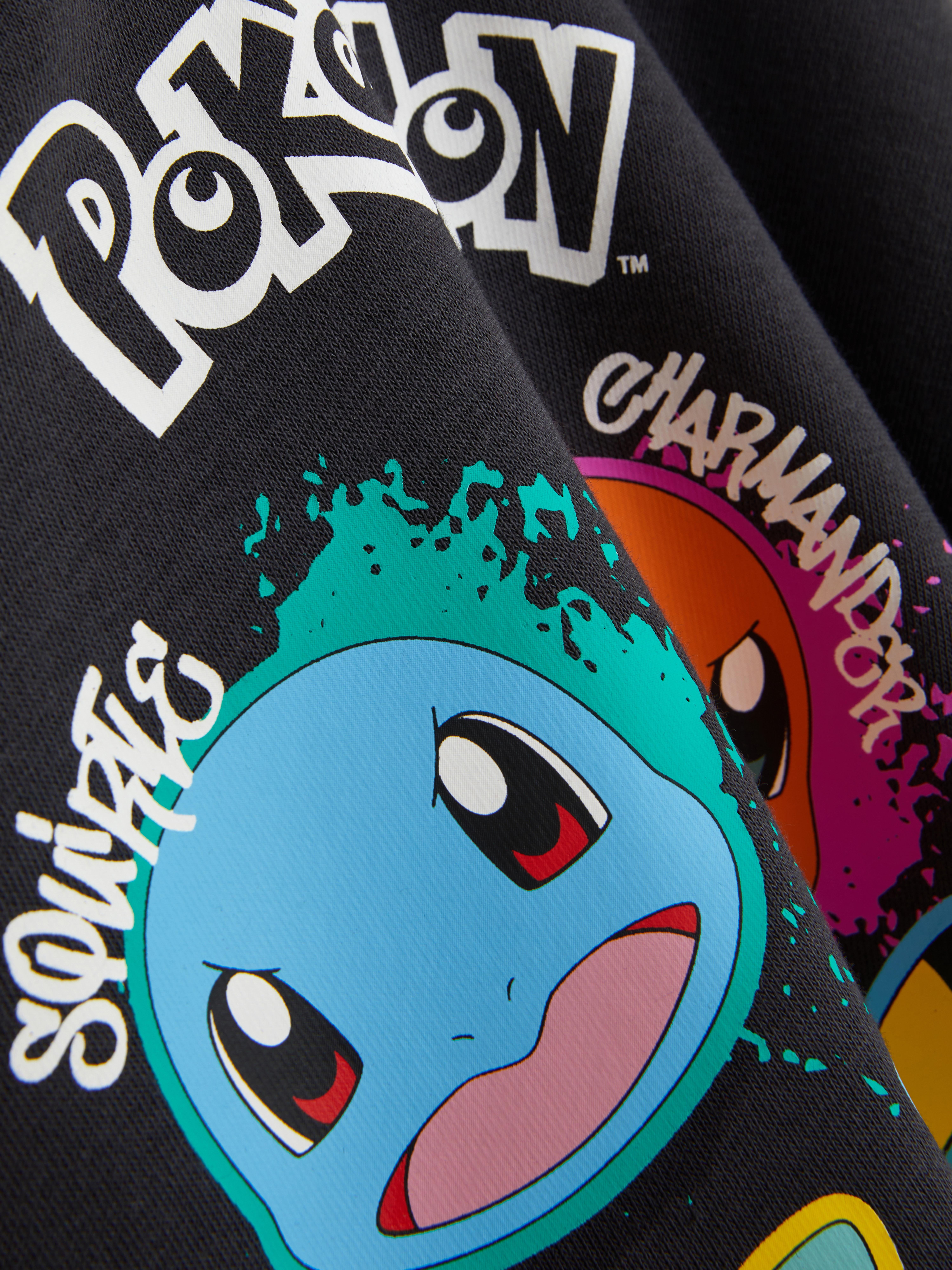 Hanorac cu imprimeu graffiti Pokémon Hanorac cu glugă Pokémon cu imprimeu, mâneci lungi și tiv cu nervuri