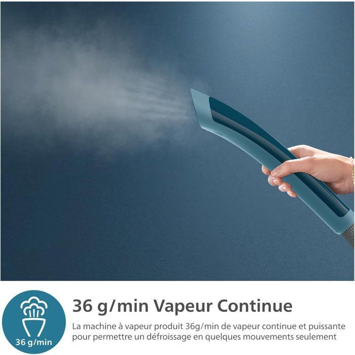 Vaporiera a libera installazione - PHILIPS - STE1040/20 - Vaporiera con tavolo - Serie 1000 - Vapore continuo 36 g/min - 1800 W - 45 sec - Blu