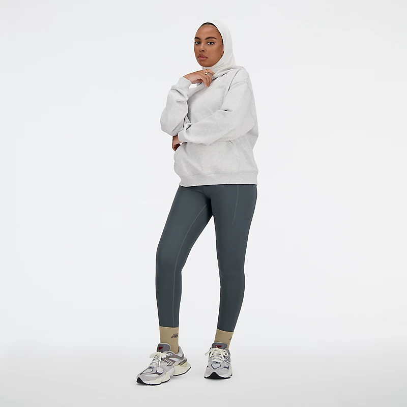 Damen-Leichtathletik-Frottee-Hoodie - Aschgrau meliert
