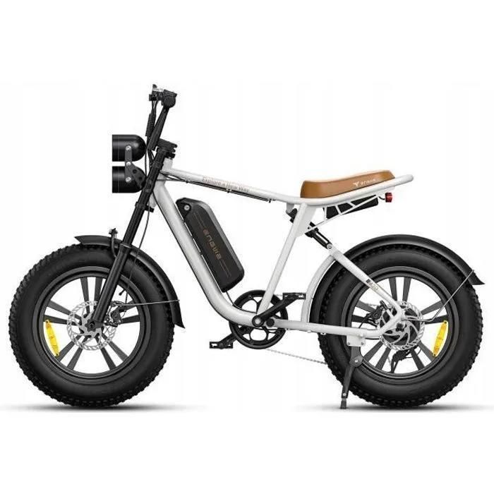 ENGWE M20 Electric Fat Bike Mountain Bike, 20 Inch, 48V 13Ah, 120km Range, Full Suspension, Shimano 7-Speed, White