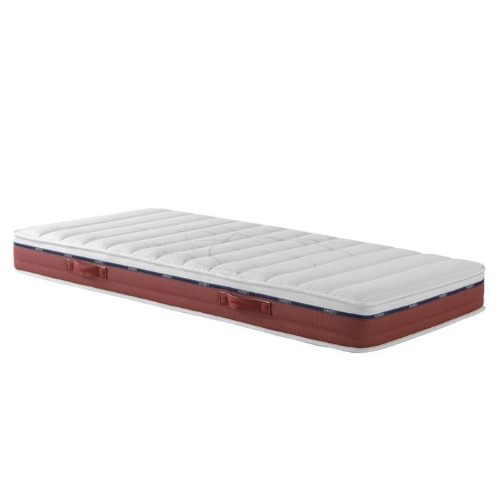 Ensemble matelas relaxation 100% latex, sommier et pieds Crépuscule 600 - SOMEO 2x80x200 - Bois naturel - Garantie 7 ans - Someo