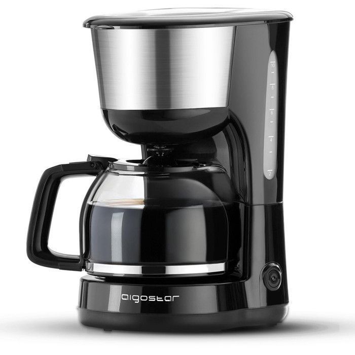 Caffettiera a filtro Aigostar, 1000 W, capacità 1,25 l, senza BPA, con filtro permanente lavabile e funzione di mantenimento in caldo.