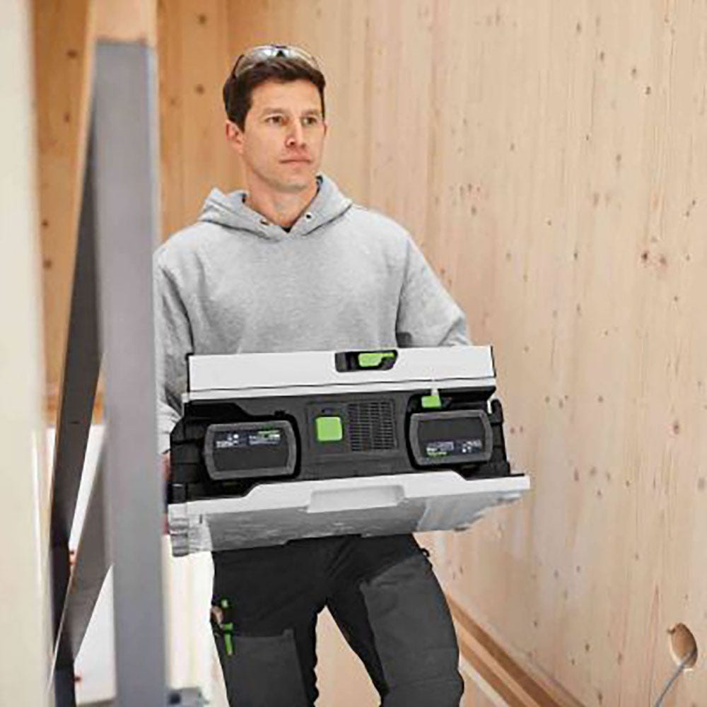 Serra sem fio FESTOOL CSC SYS 50 18 V 168 mm com Systainer 5.2 Ah, Bluetooth e subestrutura 577381