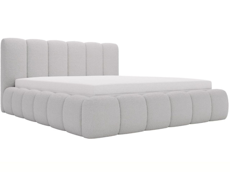 Łóżko tapicerowane CLOUD 120x200 szare w tkaninie Boucle