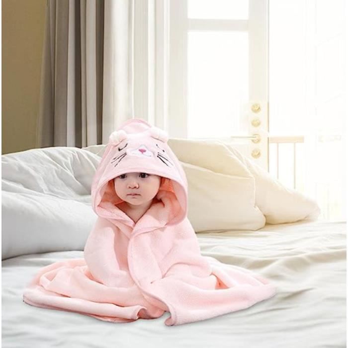Serviette À pour Bébé Cape de Bain Bébé À Capuche Serviette de Bain Bebe Cape de Bain Bebe Doux Avec Gant de Toilette Bebe