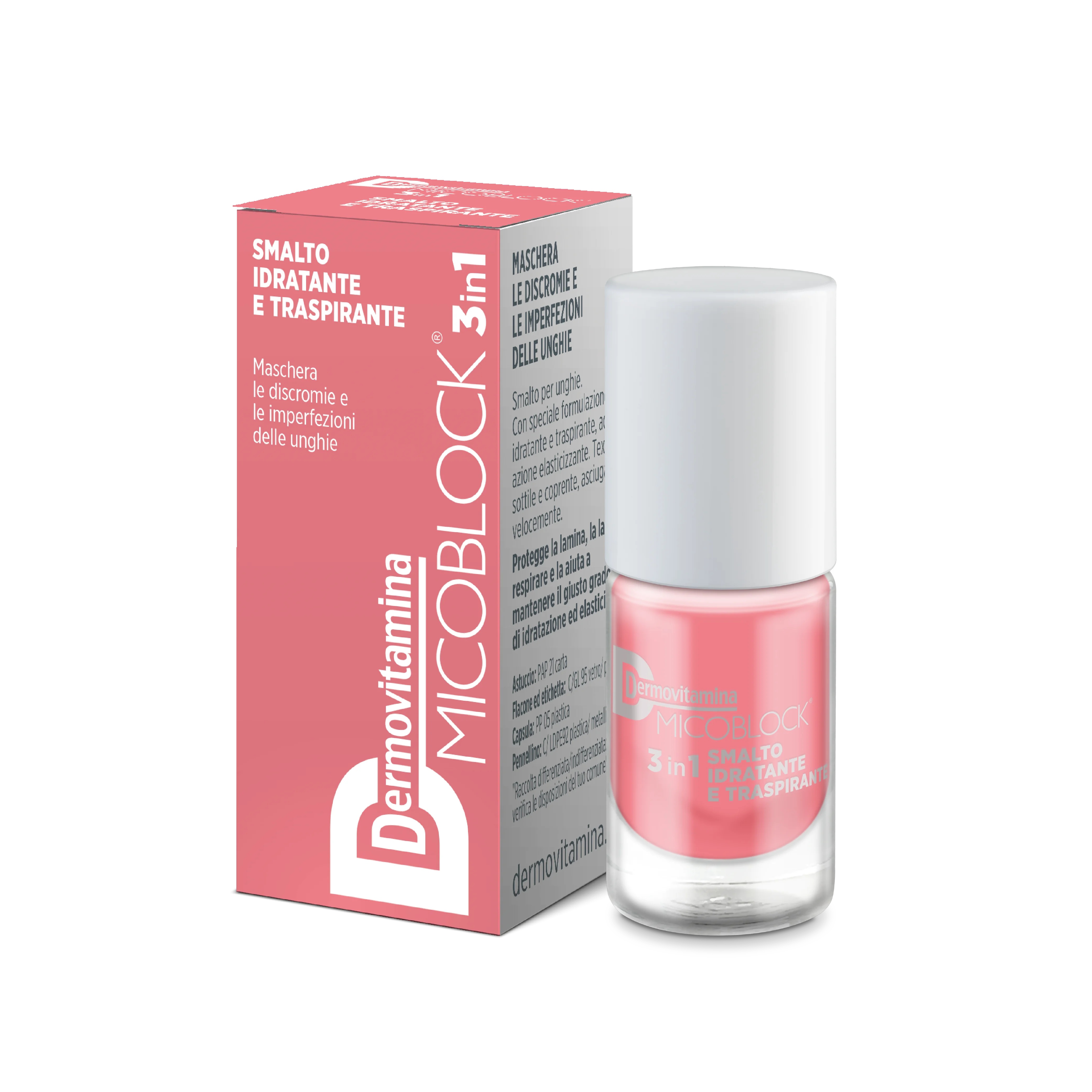 DERMOVITAMINA Vernis à ongles hydratant et respirant Dermovitamina Micoblock 3 en 1 rose 5 ml