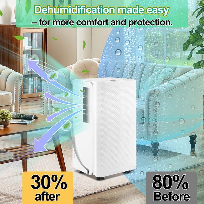 Eulenke Déshumidificateur d'air, 16L / jour, Minuterie 24h, Réservoir amovible 2L, Surface Couverte 25m²