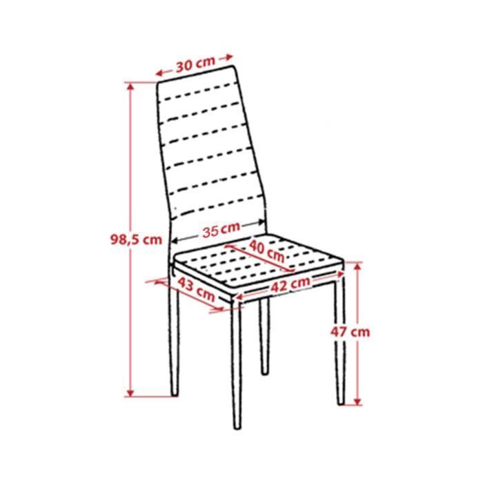 Chaises Milano marron - ALBATROS - Lot de 6 - Simili - Métal - Salle à manger - 6 places - Contemporain - Design