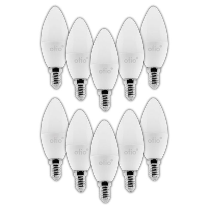 Paquete de 10 bombillas LED inteligentes WiFi E14 de 5,5 W con efecto llama - Otio