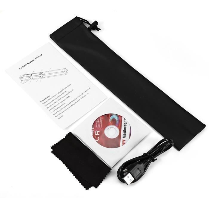 Numériseur portable de documents 900 DPI USB 2.0 Écran LCD Support Format JPG / PDF Noir