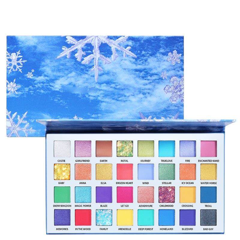 Palette de 32 fards à paupières pressés Color Magic Rainbow, palette professionnelle ultra douce et hautement mat métallisée à effet scintillant