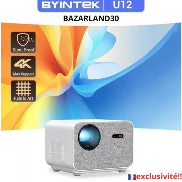 BAZARLAND30.BYINTEK LOVE U12 - Full HD 1080P Projector, 4K Audio, met 800 ANSI en WiFi6, Bluetooth 5.2