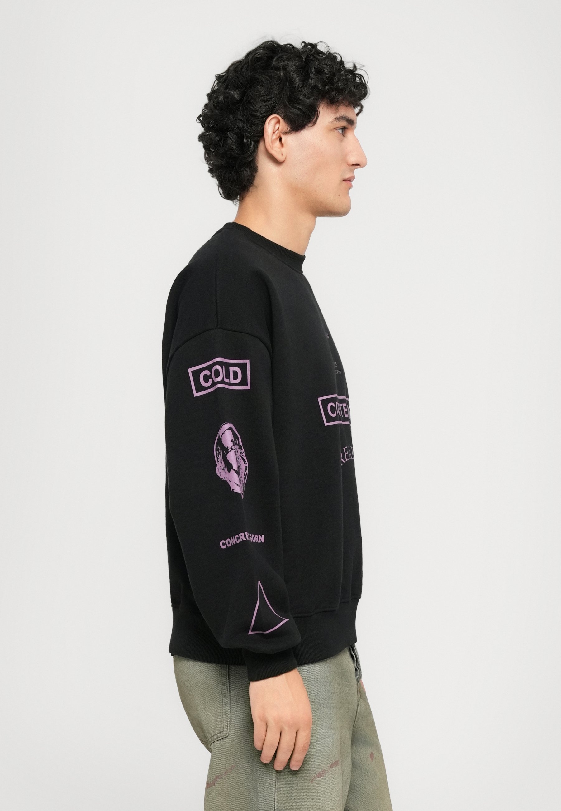 Han Kjøbenhavn T-shirt met ronde hals en grafische print - Sweatshirt - zwart