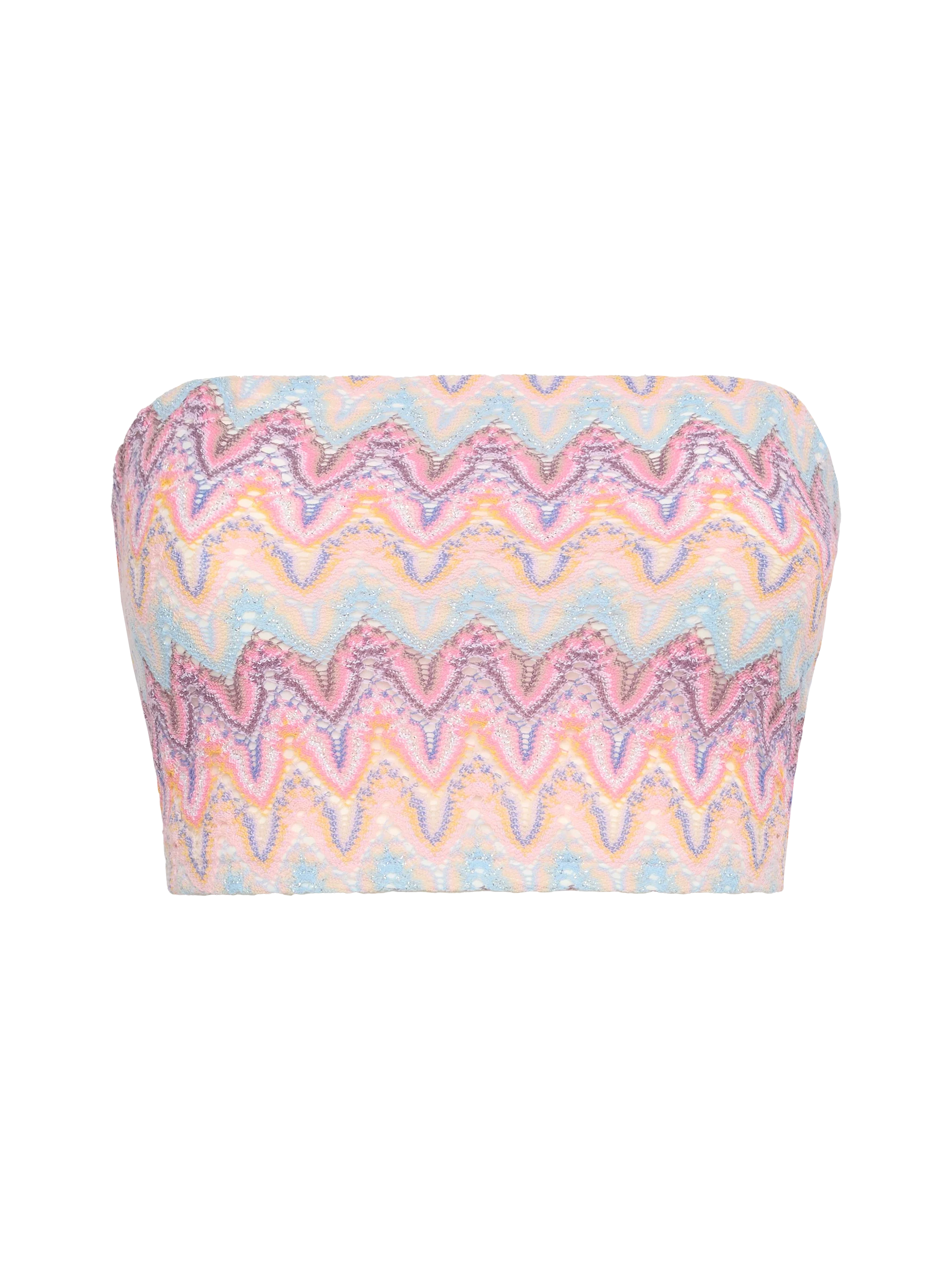 Top a fascia senza spalline con motivo chevron Jaclyn