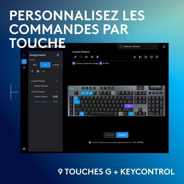 Kabellose Gaming-Tastatur – Logitech G – G915 TKL X – AZERTY – Lineare Schalter – Schwarz