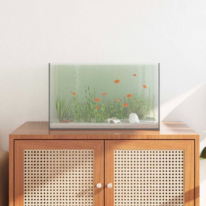 Aquarium en verre rectangulaire - vidaXL - Blanc - 50x30x30 cm - Verre robuste - Bords lisses