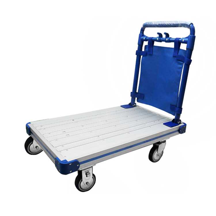 Carro de mano industrial de acero inoxidable, plataforma plegable de alta resistencia para almacén.