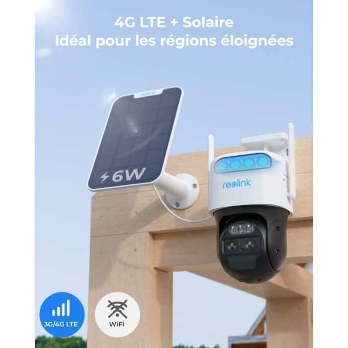 Reolink Trackmix ProHD Series 4MP 4G LTE Surveillance Camera with Battery, Smart Auto Tracking, 6X Zoom, Dual Lens, Spotlight, +SP