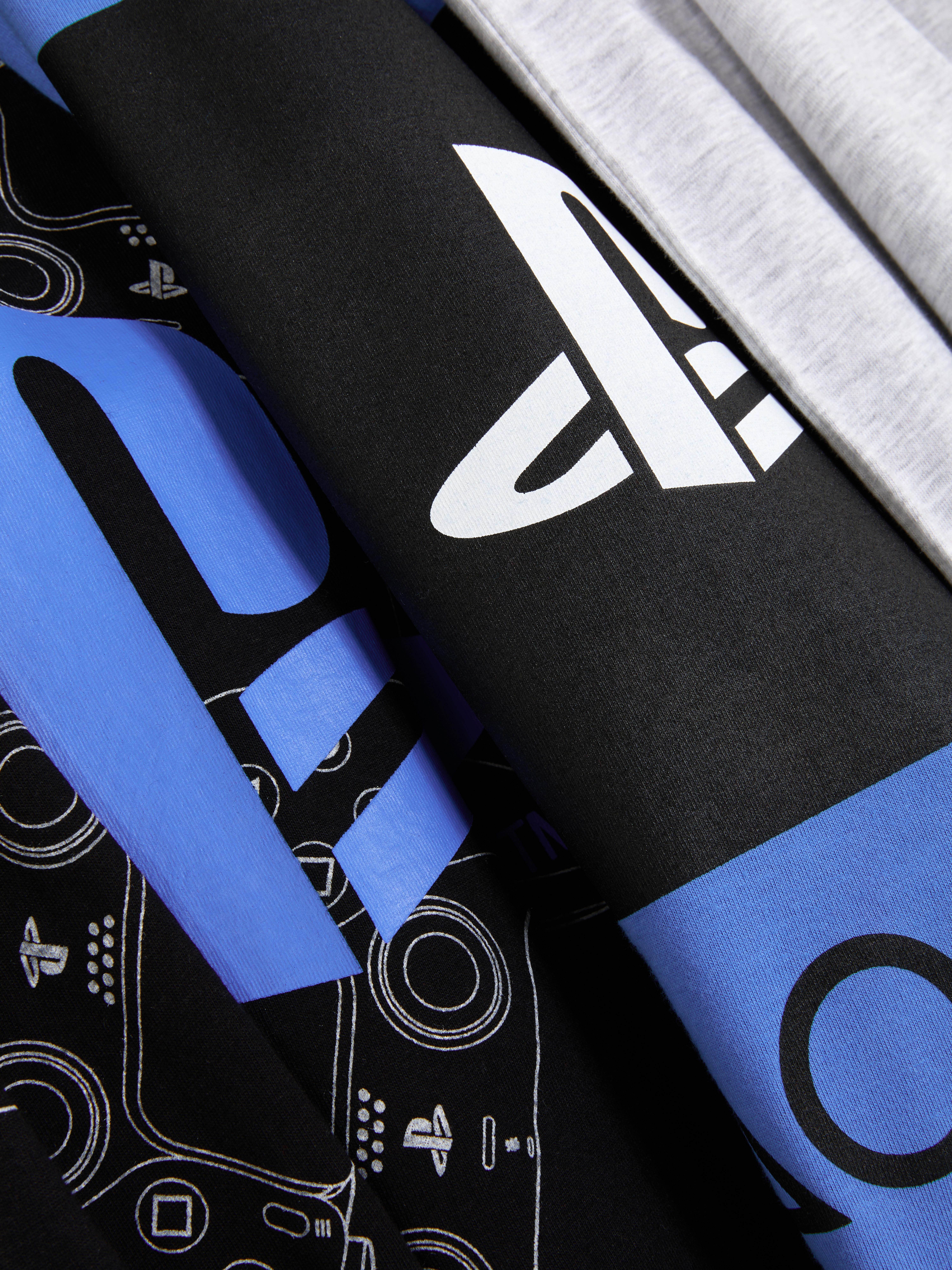 Pijamale PlayStation cu mânecă lungă, set de 2 Două pijamale PlayStation cu tricouri cu mânecă lungă și pantaloni de pijama