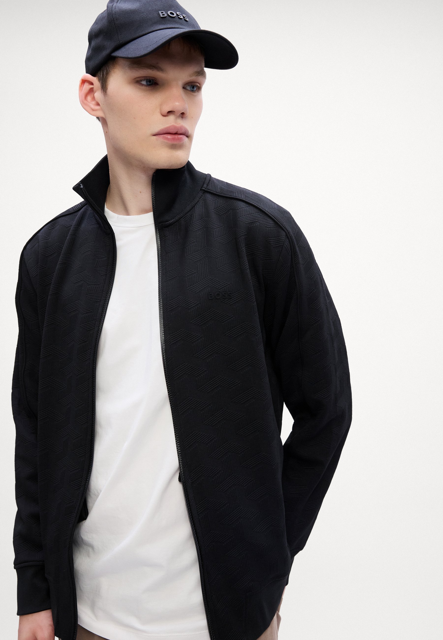 BOSS MIRROR - Sweatshirt met rits - zwart