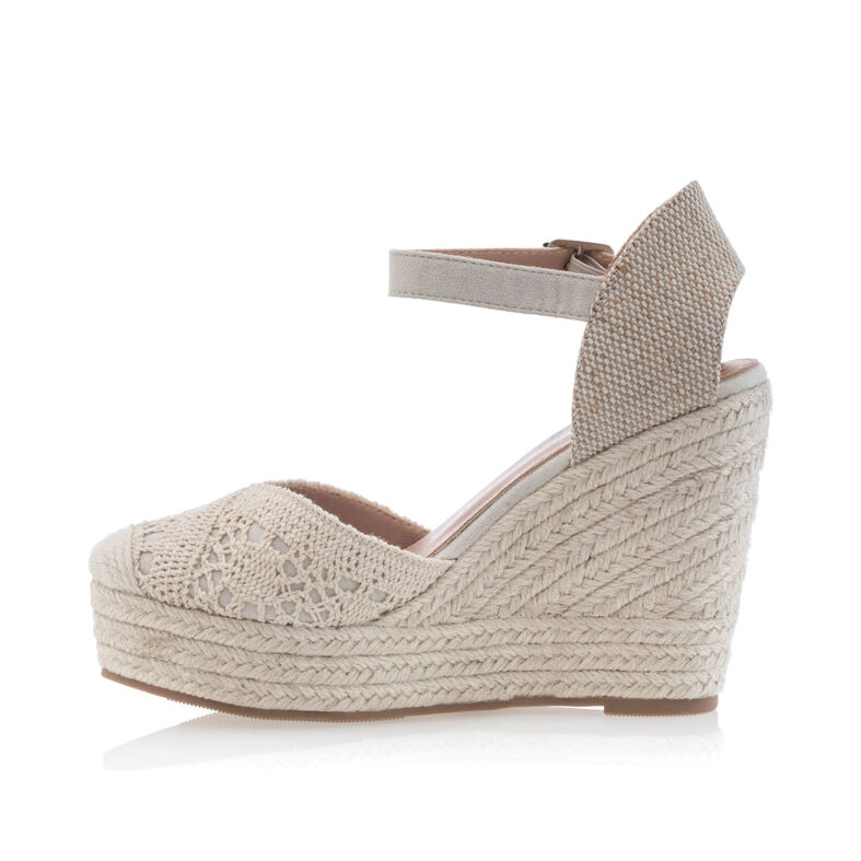 Dámské béžové espadrilky s lanovou podrážkou